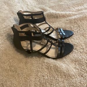 Nine West Black strapped ankle high heels